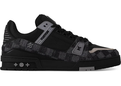 Louis Vuitton LV Trainer Black Damier Denim - authentic Louis Vuitton sneakers