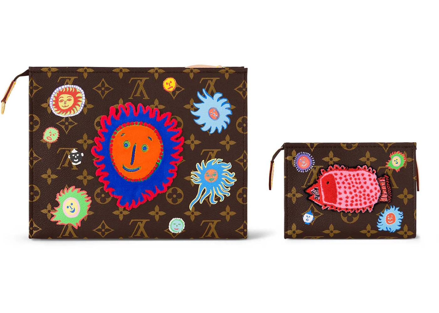 Louis Vuitton LV x YK Toiletry Pouch On Chain Face Print and Embroidery