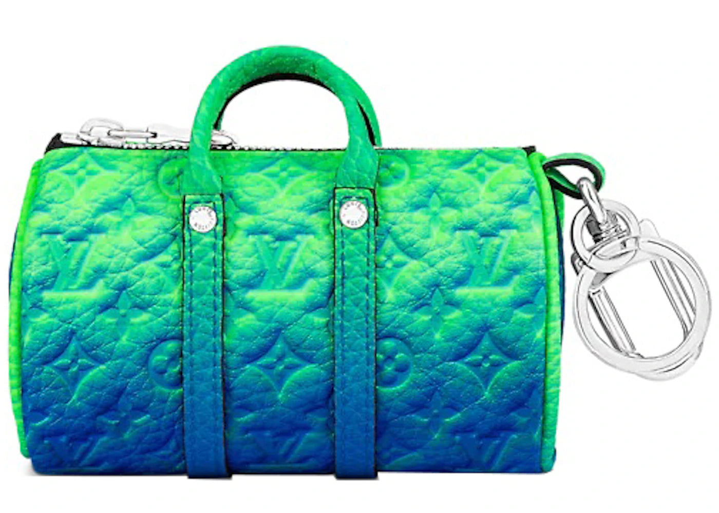 Louis Vuitton Mini Keepall Earphones Pouch Taurillon Illusion Blue/Green - vue secondaire B