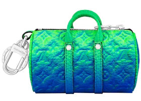Louis Vuitton Mini Keepall Earphones Pouch Taurillon Illusion Blue/Green - vue 360