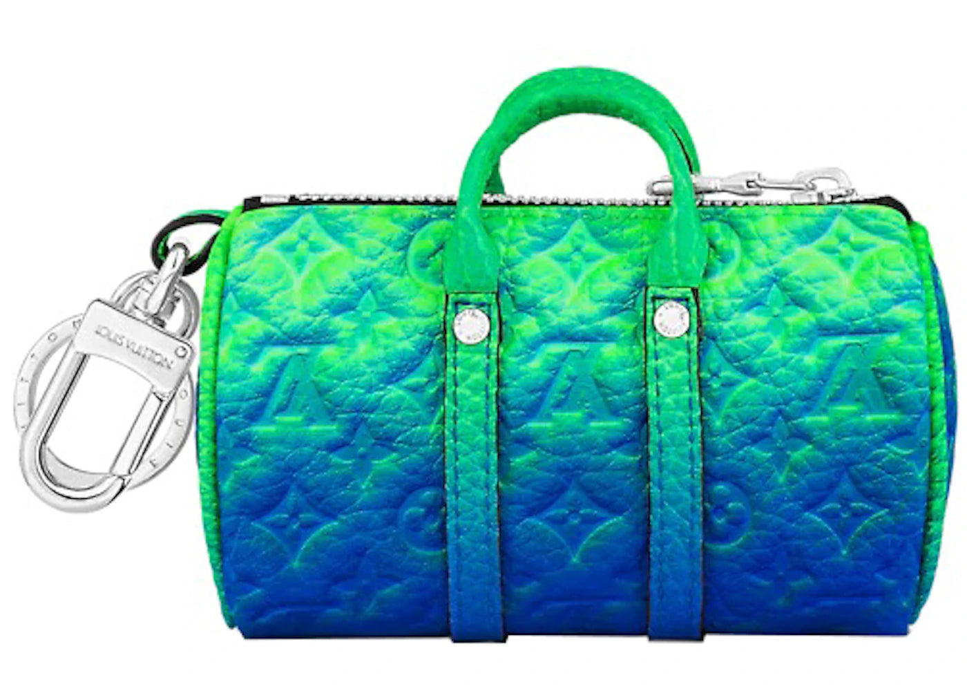 Louis Vuitton Mini Keepall Earphones Pouch Taurillon Illusion Blue/Green - vue secondaire A