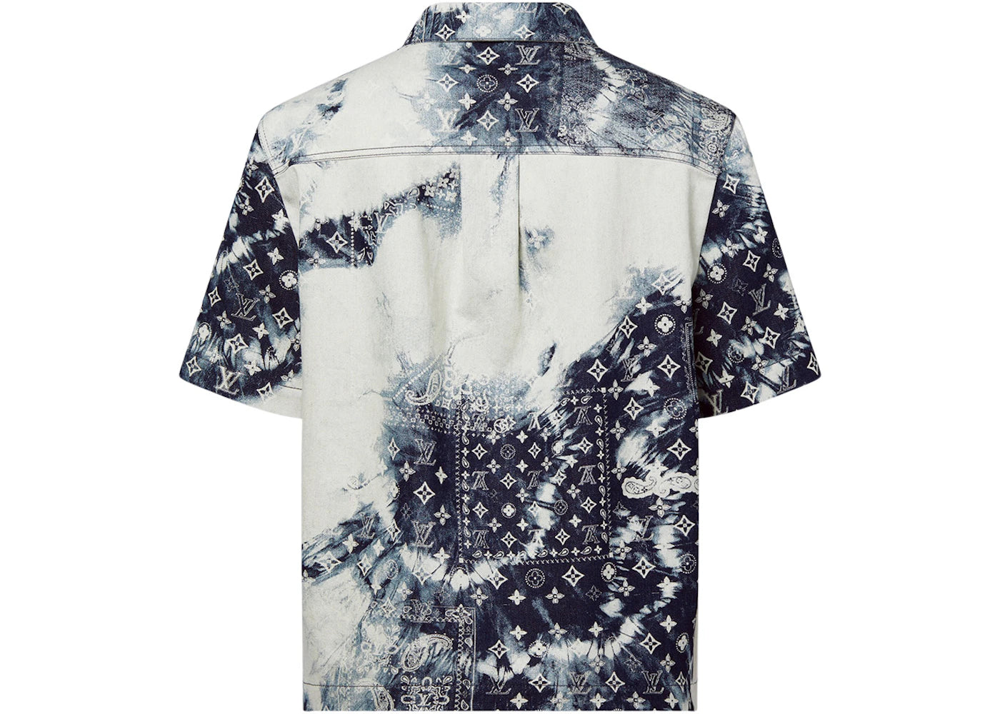 Louis Vuitton Monogram Bandana Short-Sleeved Denim Shirt Indigo/White - vue secondaire B