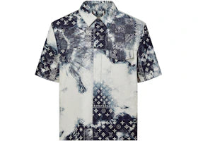 Louis Vuitton Monogram Bandana Short-Sleeved Denim Shirt Indigo/White - vue 360