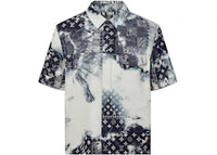 Louis Vuitton Monogram Bandana Short-Sleeved Denim Shirt Indigo/White