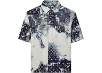 Louis Vuitton Monogram Bandana Short-Sleeved Denim Shirt Indigo/White