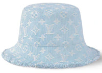 Louis Vuitton Monogram Denim Bucket Hat Denim Blue