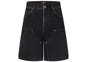 Louis Vuitton Monogram Workwear Denim Shorts Black - vue 360