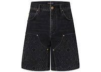 Louis Vuitton Monogram Workwear Denim Shorts Black