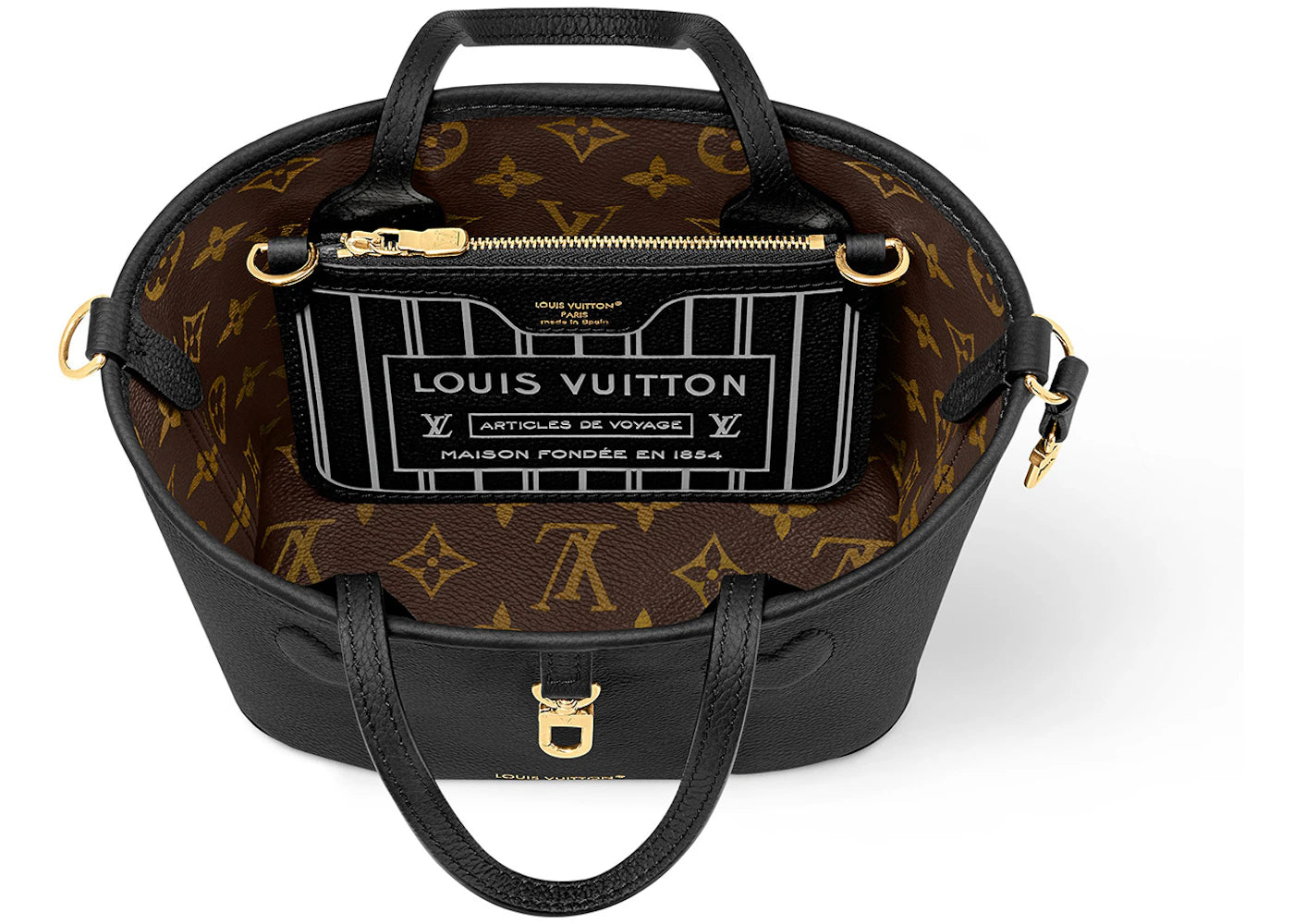 Louis Vuitton Neverfull Bandouliere BB Inside Out Black/Monogram - vue secondaire B