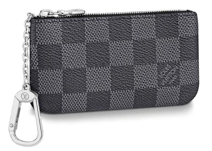 Louis Vuitton Pochette Cle Key Pouch Damier Graphite Black/Gray - authentic Louis Vuitton product
