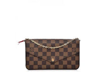 Louis Vuitton Pochette Felicie Damier Ebene Cerise Red Lining