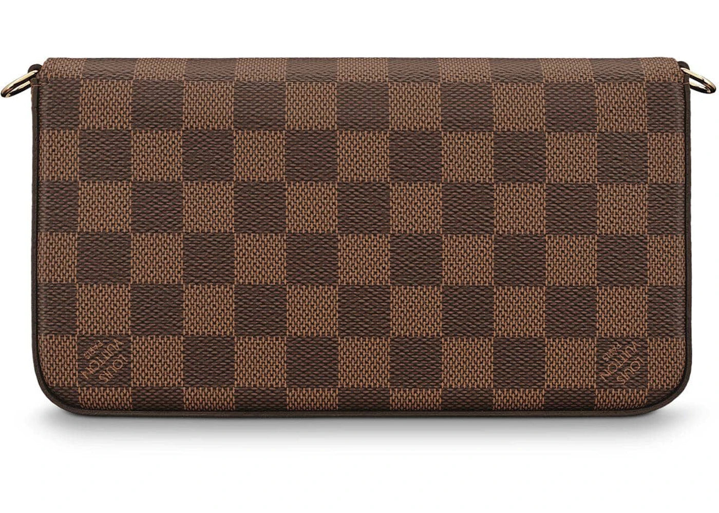 Louis Vuitton Pochette Felicie Damier Ebene Cerise Red Lining - vue secondaire B