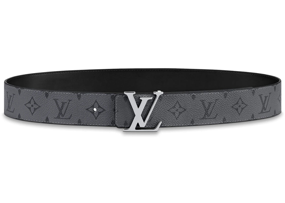 Louis Vuitton Reversible Belt Initiales Monogram Eclipse Reverse 40MM Gray - vue secondaire A