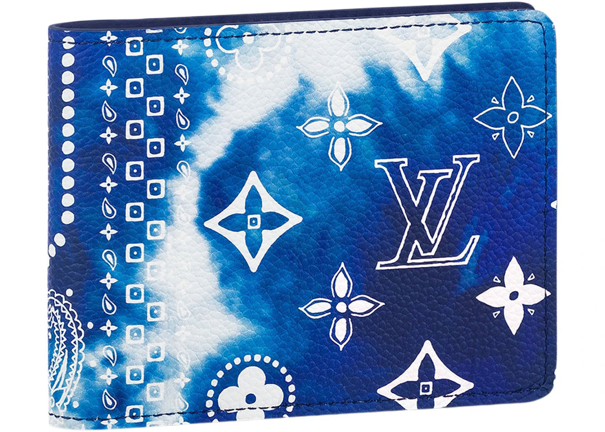 Louis Vuitton Slender Wallet Bandana (8 Card Slot) Monogram Bleached Blue - vue secondaire A