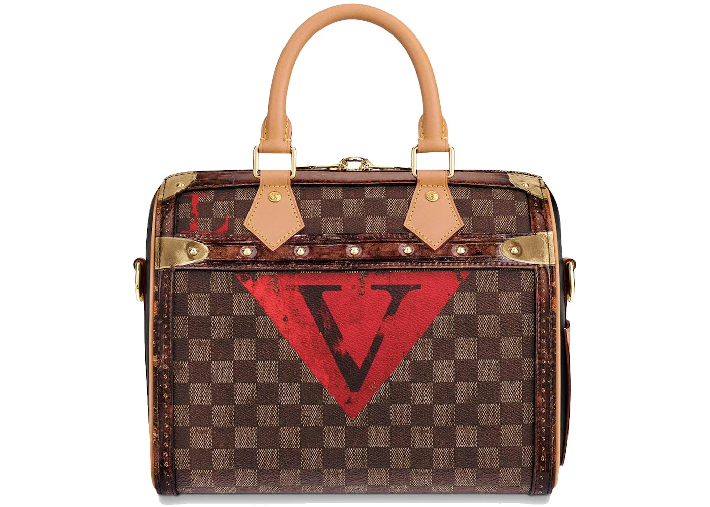 Louis Vuitton Speedy Bandouliere Damier Ebene Time Trunk 25 Brown Multicolor
