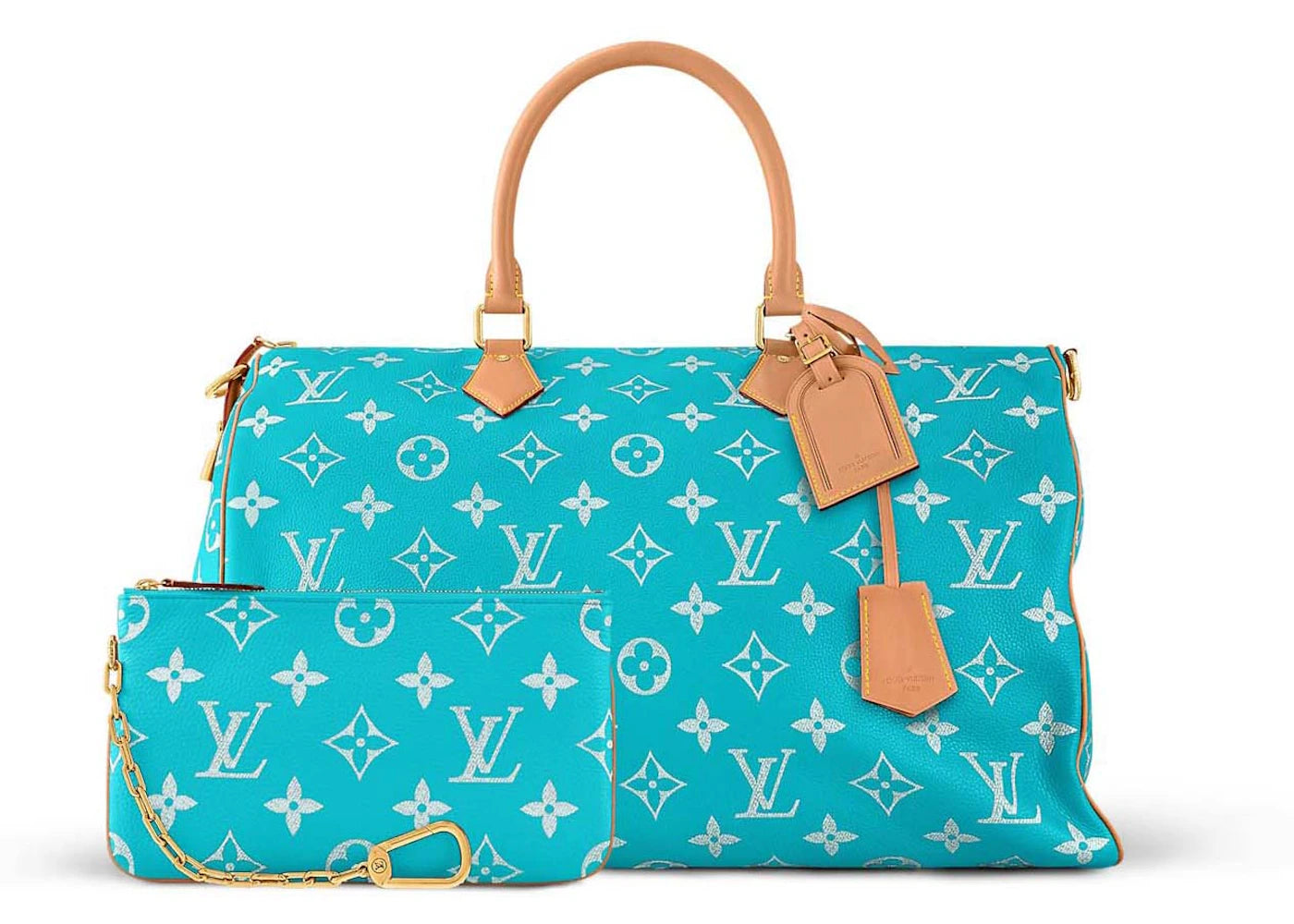 Louis Vuitton Speedy P9 Bandouliere 50 Turquoise - vue secondaire B
