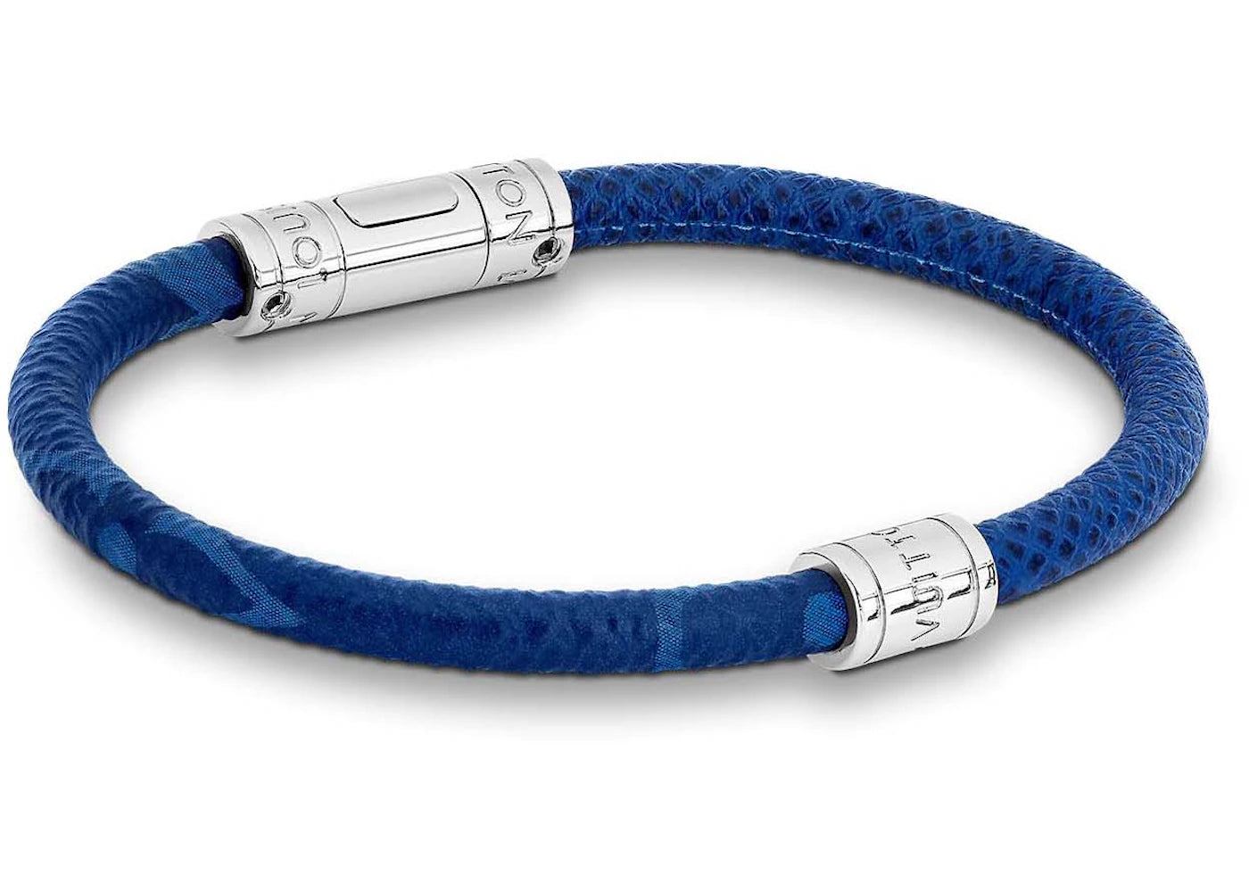 Louis Vuitton Split Leather Bracelet Cobalt/Navy Blue - vue secondaire B