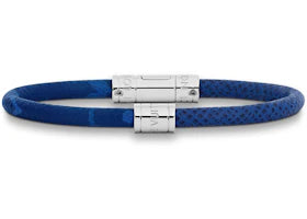 Louis Vuitton Split Leather Bracelet Cobalt/Navy Blue - authentic Louis Vuitton product