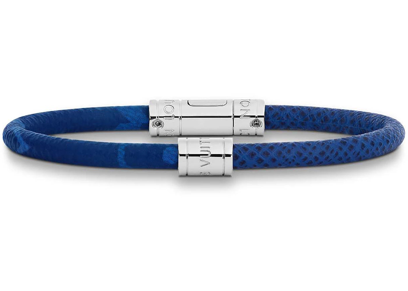 Louis Vuitton Split Leather Bracelet Cobalt/Navy Blue - vue secondaire A