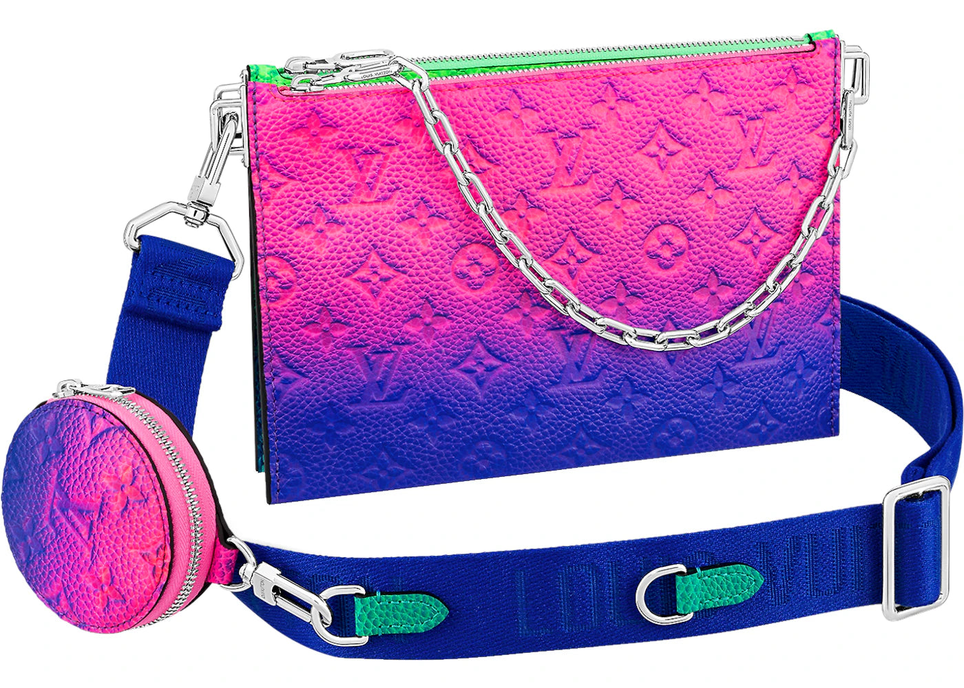 Louis Vuitton Trio Pouch Taurillon Illusion Blue/Pink - vue secondaire A