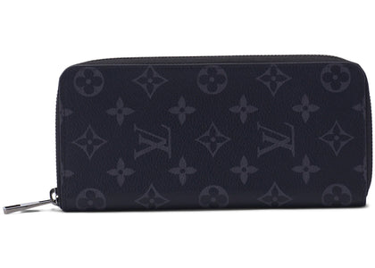 Louis Vuitton Vertical Zippy Wallet Monogram Eclipse Black/Gray - authentic Louis Vuitton product