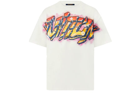 Louis Vuitton Vuitton Graffiti T-shirt Milky White - authentic Louis Vuitton apparel