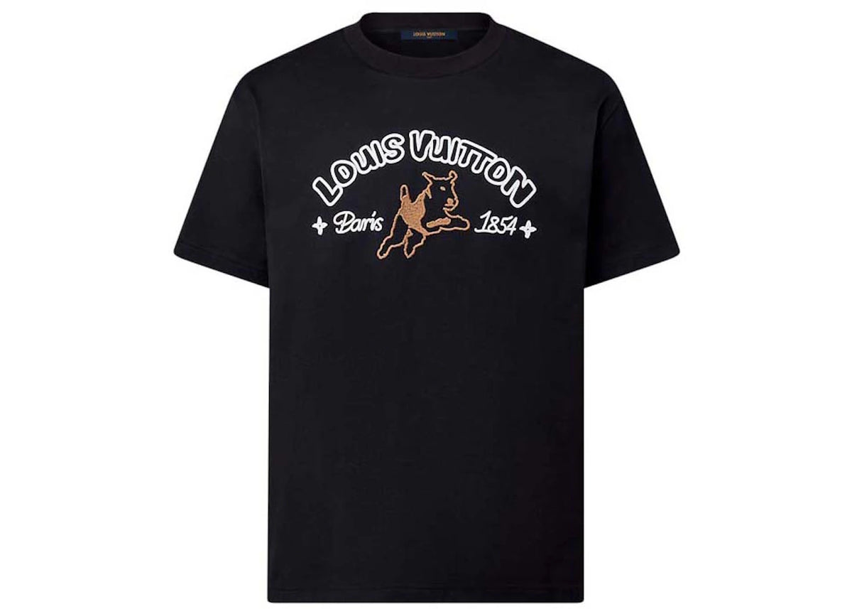 Louis Vuitton by Tyler, the Creator Embroidered Cotton T-shirt Black - vue secondaire A