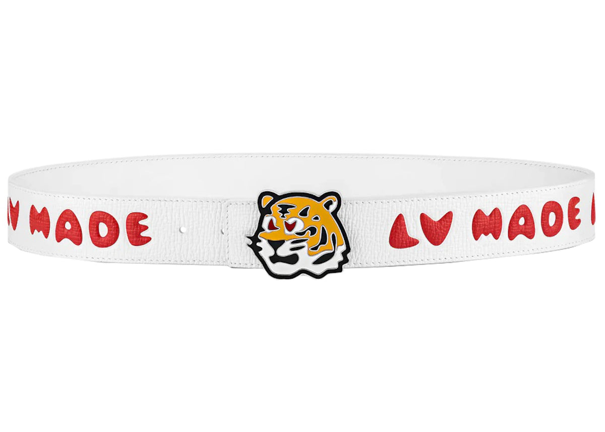 Louis Vuitton x Nigo Denim 40mm Reversible Belt White - vue 360