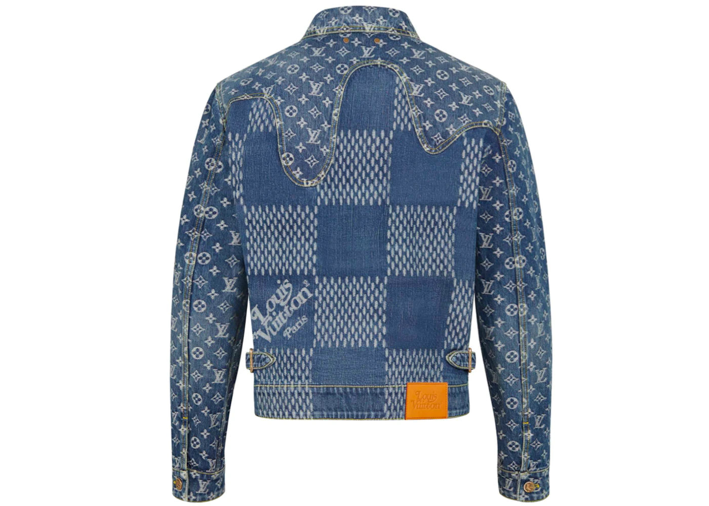 Louis Vuitton x Nigo Giant Damier Waves MNGM Denim Jacket Indigo - vue secondaire B