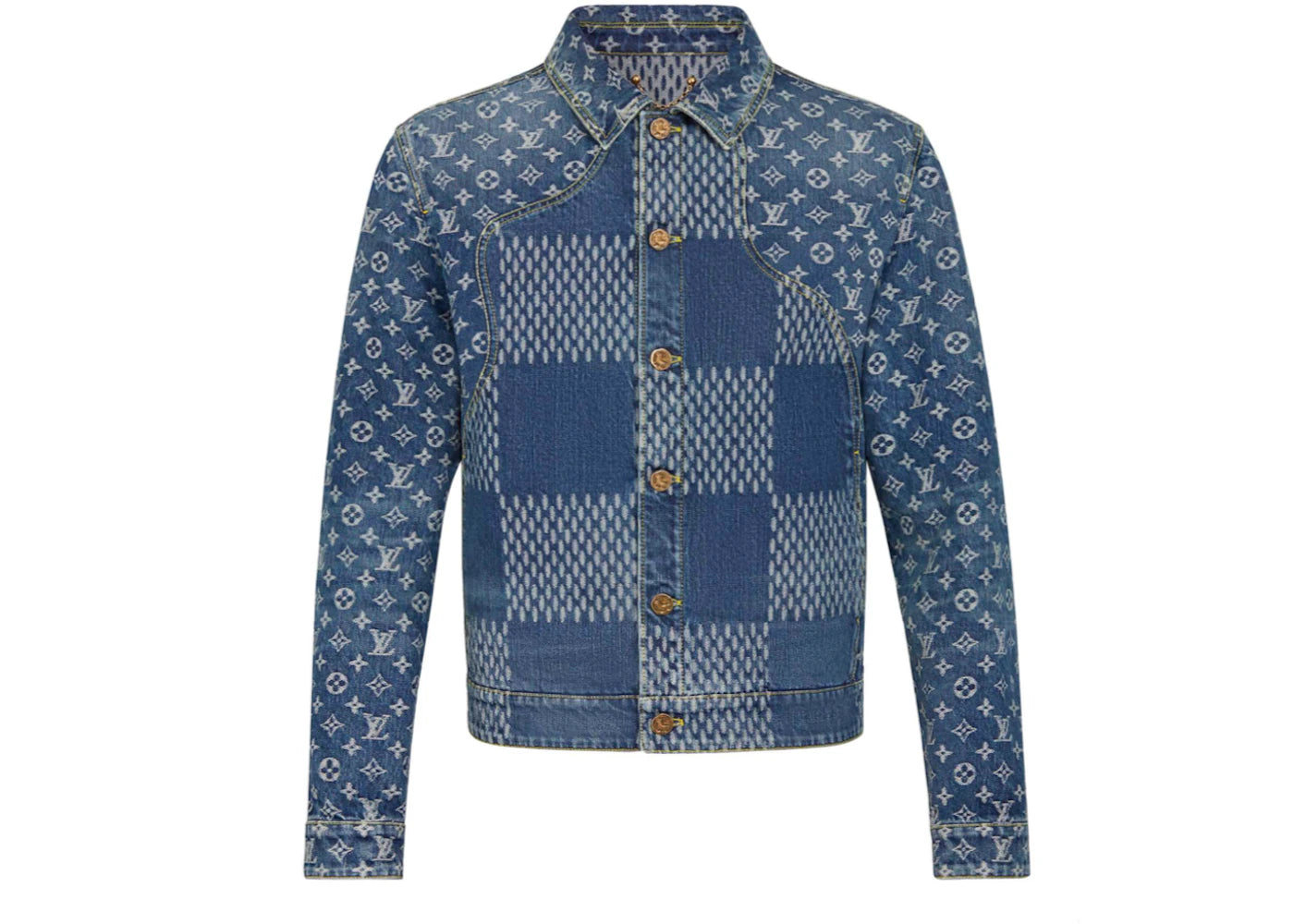 Louis Vuitton x Nigo Giant Damier Waves MNGM Denim Jacket Indigo - vue secondaire A