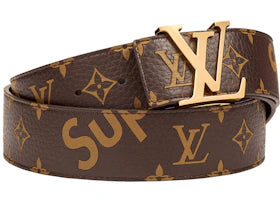 Louis Vuitton x Supreme Initiales Belt 40 MM Monogram Brown Gold - vue 360