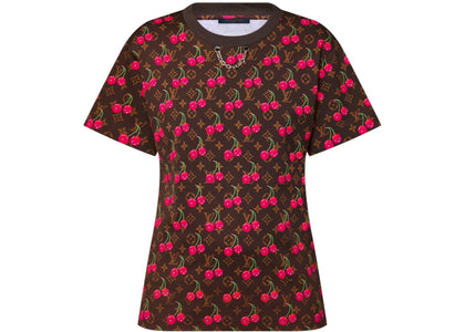 Louis Vuitton x Takashi Murakami Cherry T-shirt Brown - authentic Louis Vuitton apparel