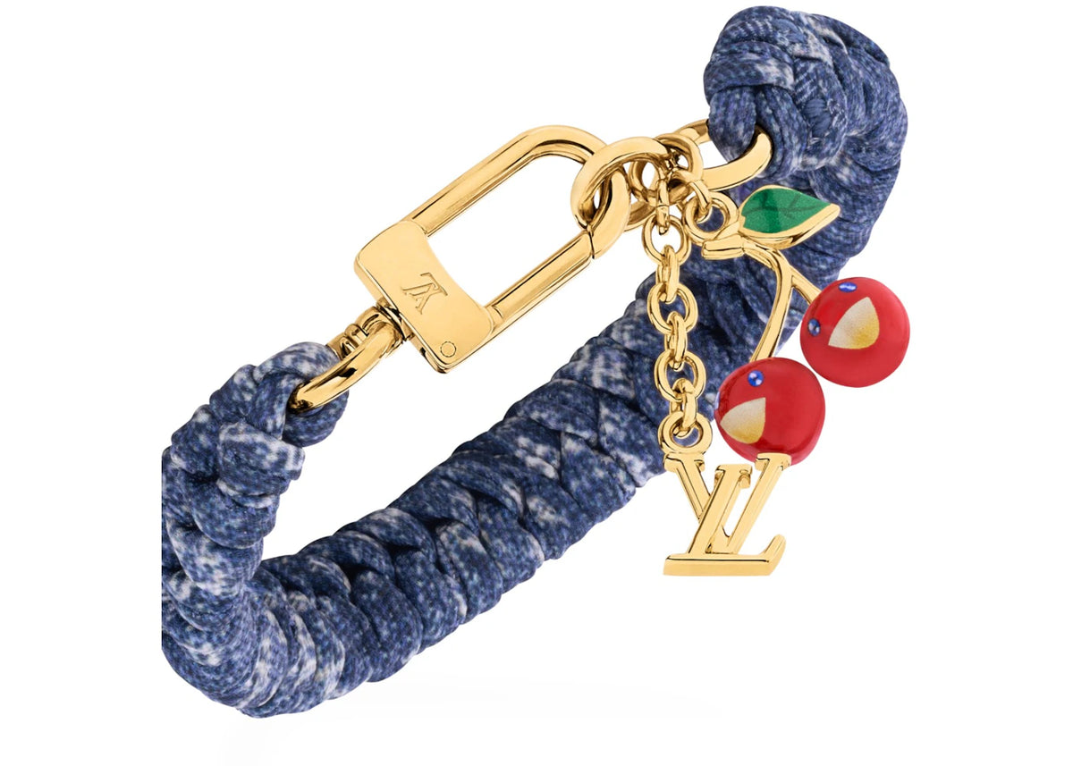 Louis Vuitton x Takashi Murakami Cherry Tressage Bracelet Denim Monogram - vue secondaire B