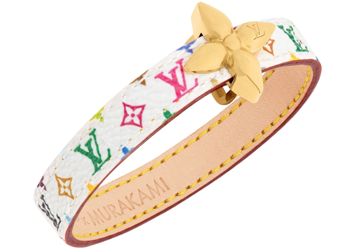 Louis Vuitton x Takashi Murakami Mini Flowergram Bracelet White Monogram - vue secondaire A