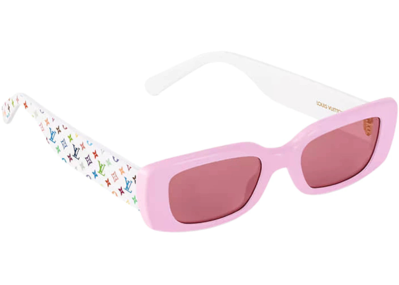 Louis Vuitton x Takashi Murakami Multigram Cat Eye Sunglasses Pink - vue 360