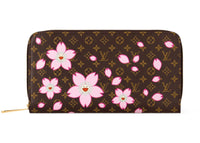 Louis Vuitton x Takashi Murakami Zippy Wallet Sakura Brown