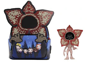 Loungefly Television Stranger Things Demogorgon Pop! Figure #428 GITD 2022 Summer Convention Exclusive Mini-Backpack Bundle - vue 360