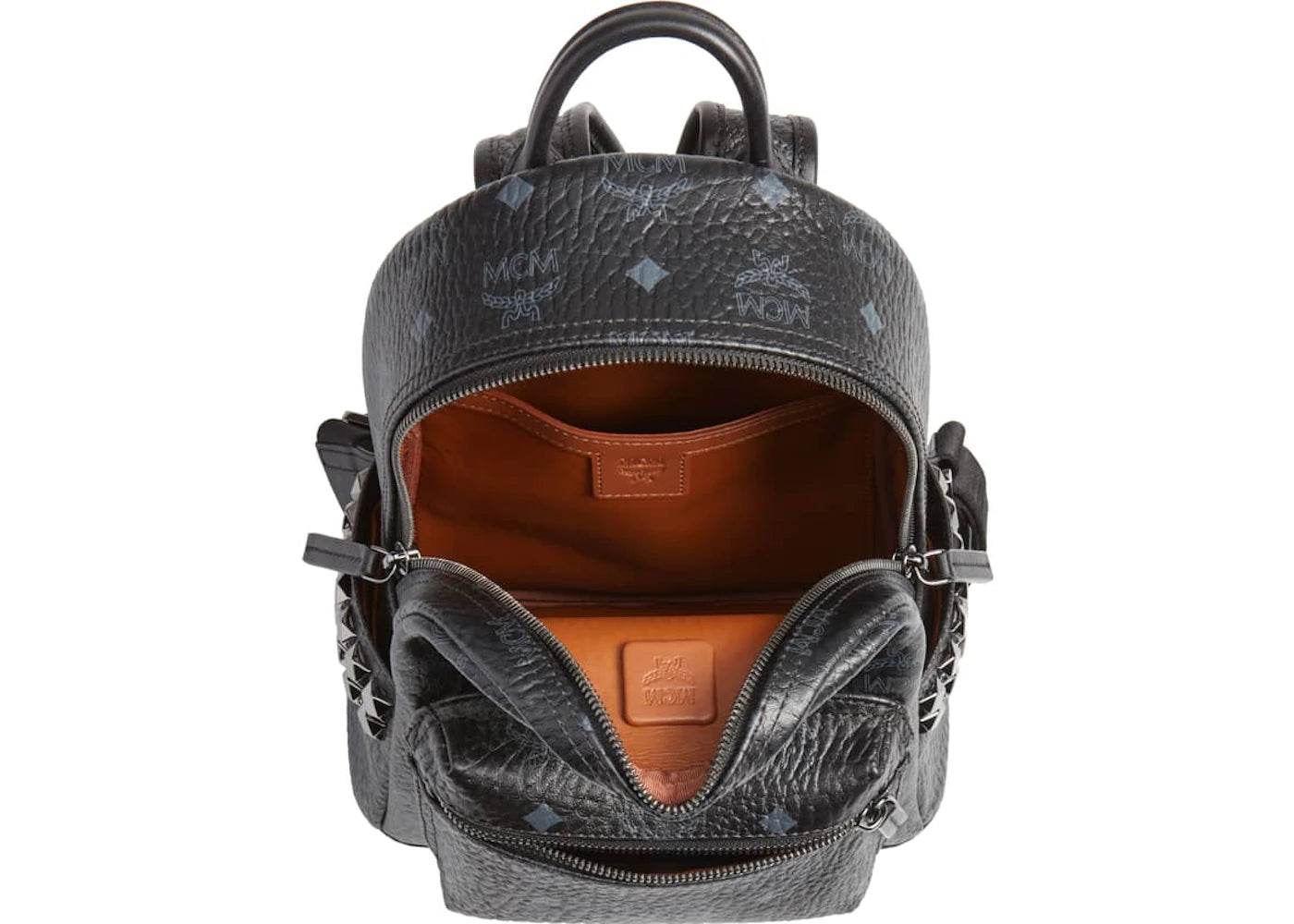 MCM Stark Rucksack Visetos Side Studs Mini Schwarz - vue secondaire B