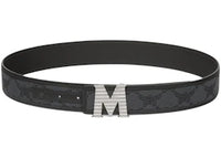 MCM Claus Fluted M Loretos Jacquard Reversible Belt Black/Grey