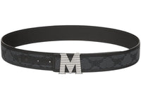 MCM Claus Fluted M Loretos Jacquard Reversible Belt Black/Grey