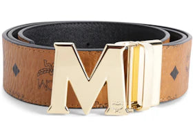 MCM Claus M Reversible Belt Visetos 1.75W 51In/130Cm Cognac - vue 360