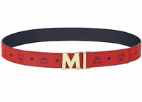 MCM Claus M Reversible Belt Visetos Ruby Red/Blue