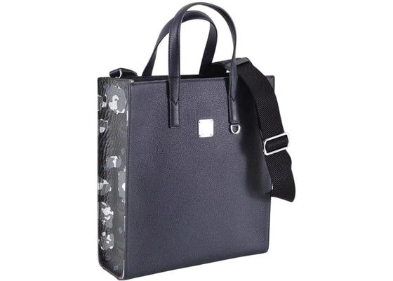 MCM Floral Leather Portuna Tote Black/Blue sneakers - authentic MCM shoes