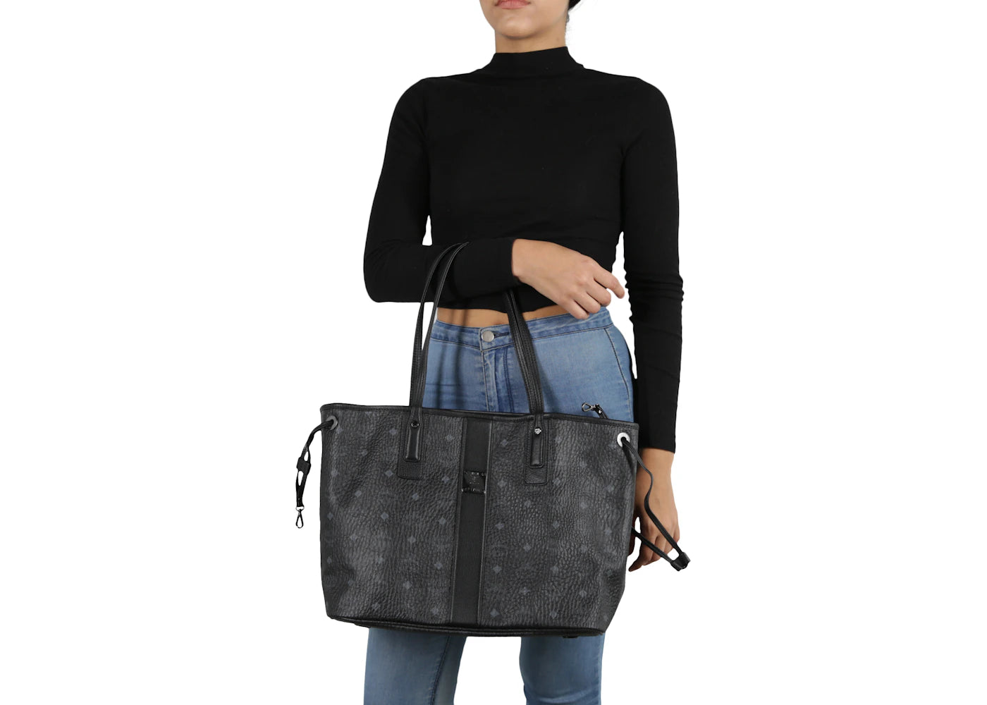 MCM Reversible Liz Shopper Visetos Medium Black - vue secondaire B