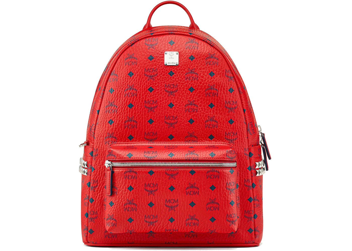 MCM Stark Side Studs Backpack Visetos Monogram Candy Red sneakers - authentic MCM shoes