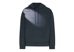 MM6 Faded Logo Embroidered Hoodie Washed Black - vue 360