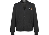 Maison Kitsune Double Bold Fox Head Cardigan Charcoal