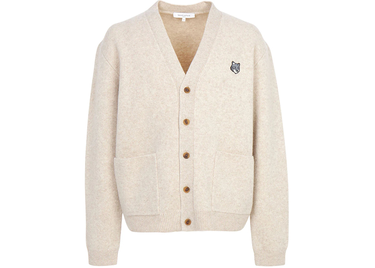 Maison Kitsune Fox Head Cardigan Beige - vue 360