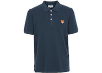 Maison Kitsune Fox Head Collar Short Sleeve T-shirt Navy