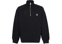 Maison Kitsune Fox Head Half Zip Up Sweatshirt Black